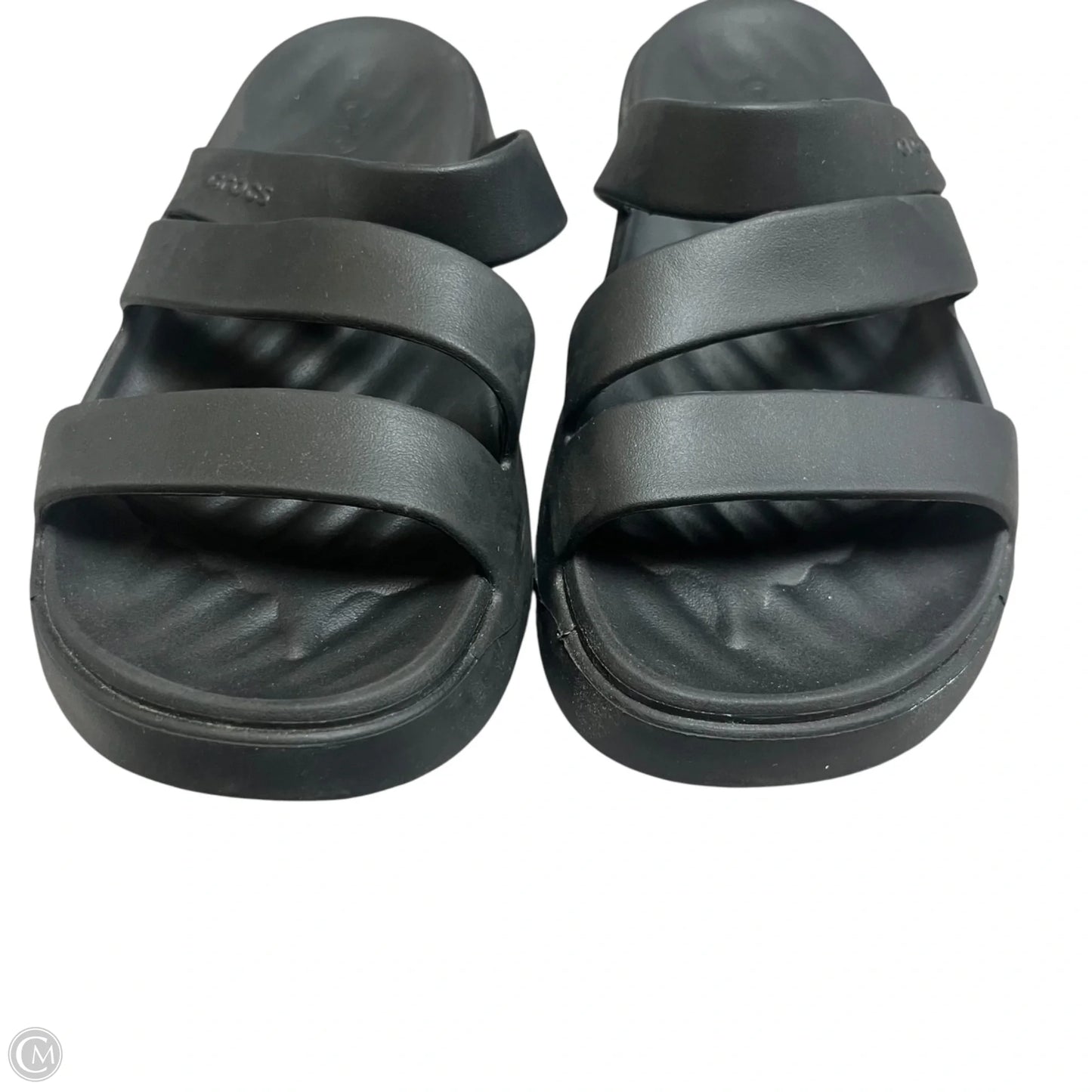 Sandals Flats By Crocs In Black, Size: 6