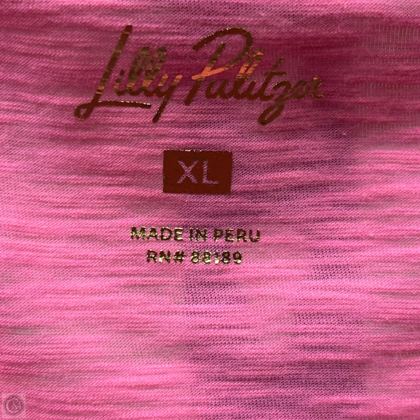 Top Short Sleeve Designer By Lilly Pulitzer In Pink, Size: Xl