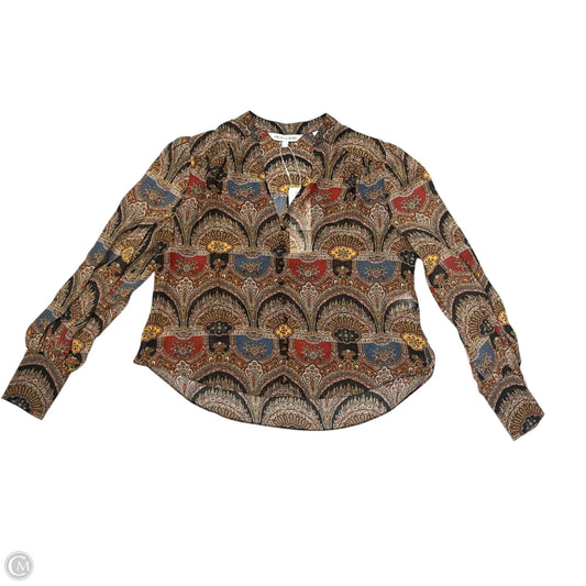 Top Long Sleeve By Veronica Beard In Blue & Brown, Size: Xs
