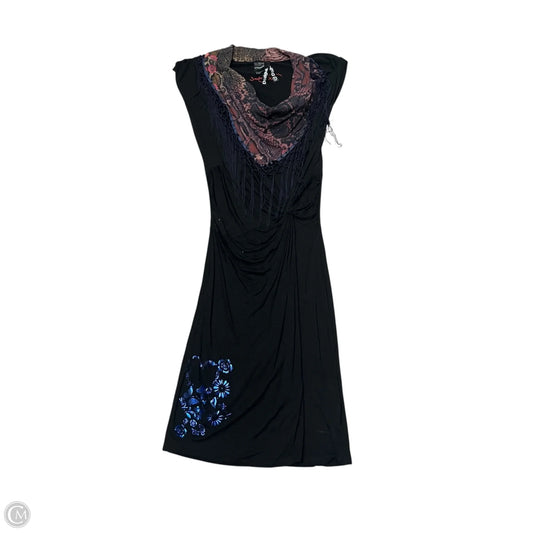 Dress Casual Short By Desigual In Black & Blue, Size: S