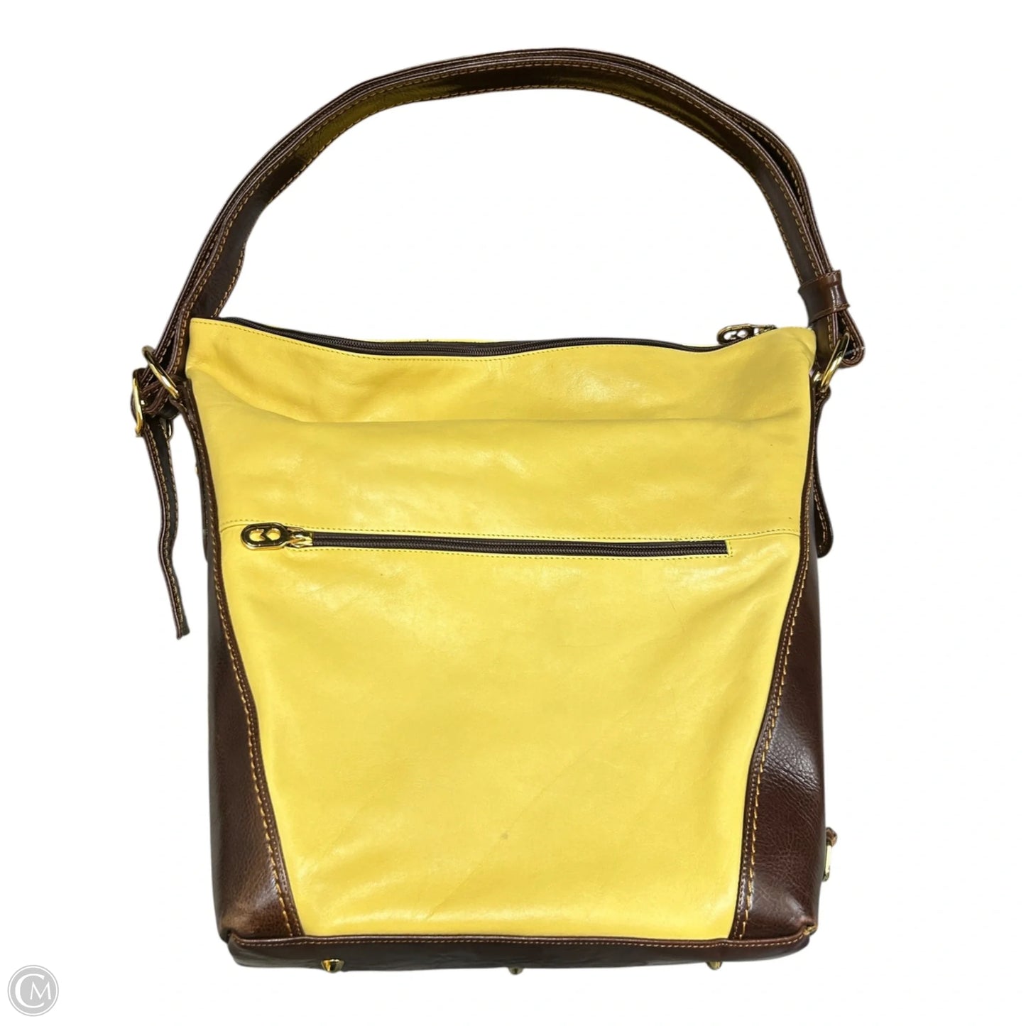 Handbag Leather By Marina Orlandi, Size: Large