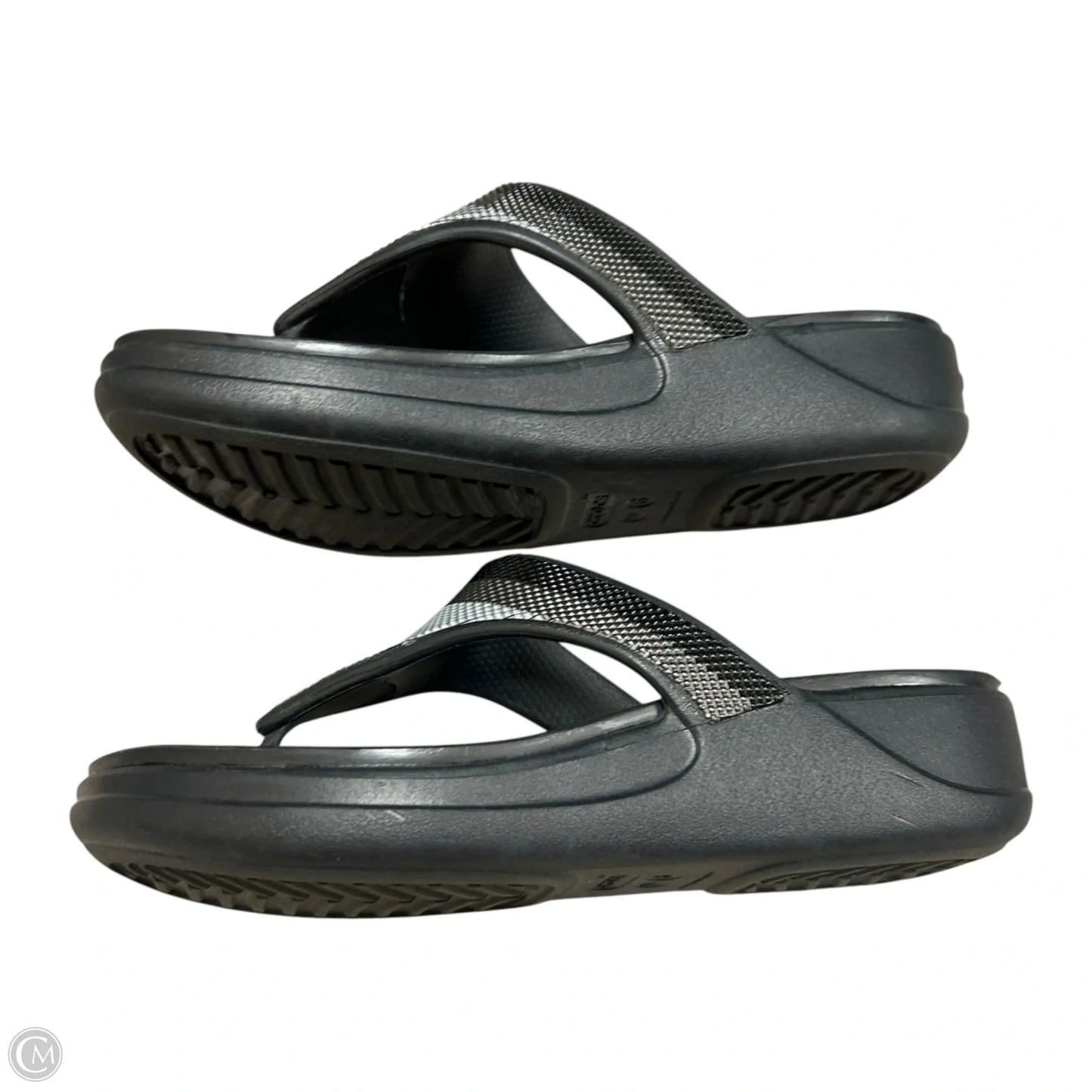 Sandals Heels Platform By Crocs In Black, Size: 6