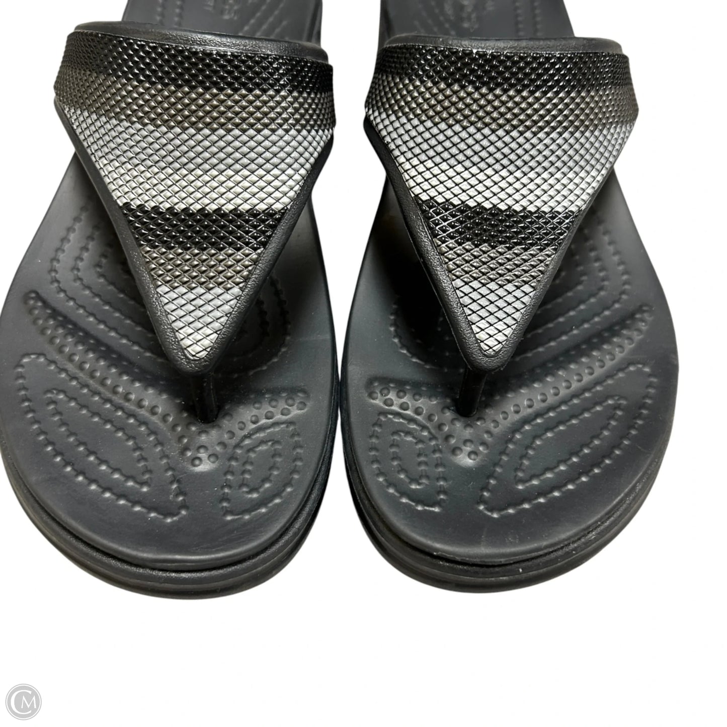 Sandals Heels Platform By Crocs In Black, Size: 6