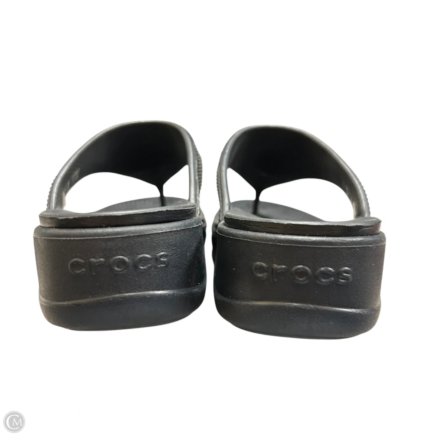 Sandals Heels Platform By Crocs In Black, Size: 6