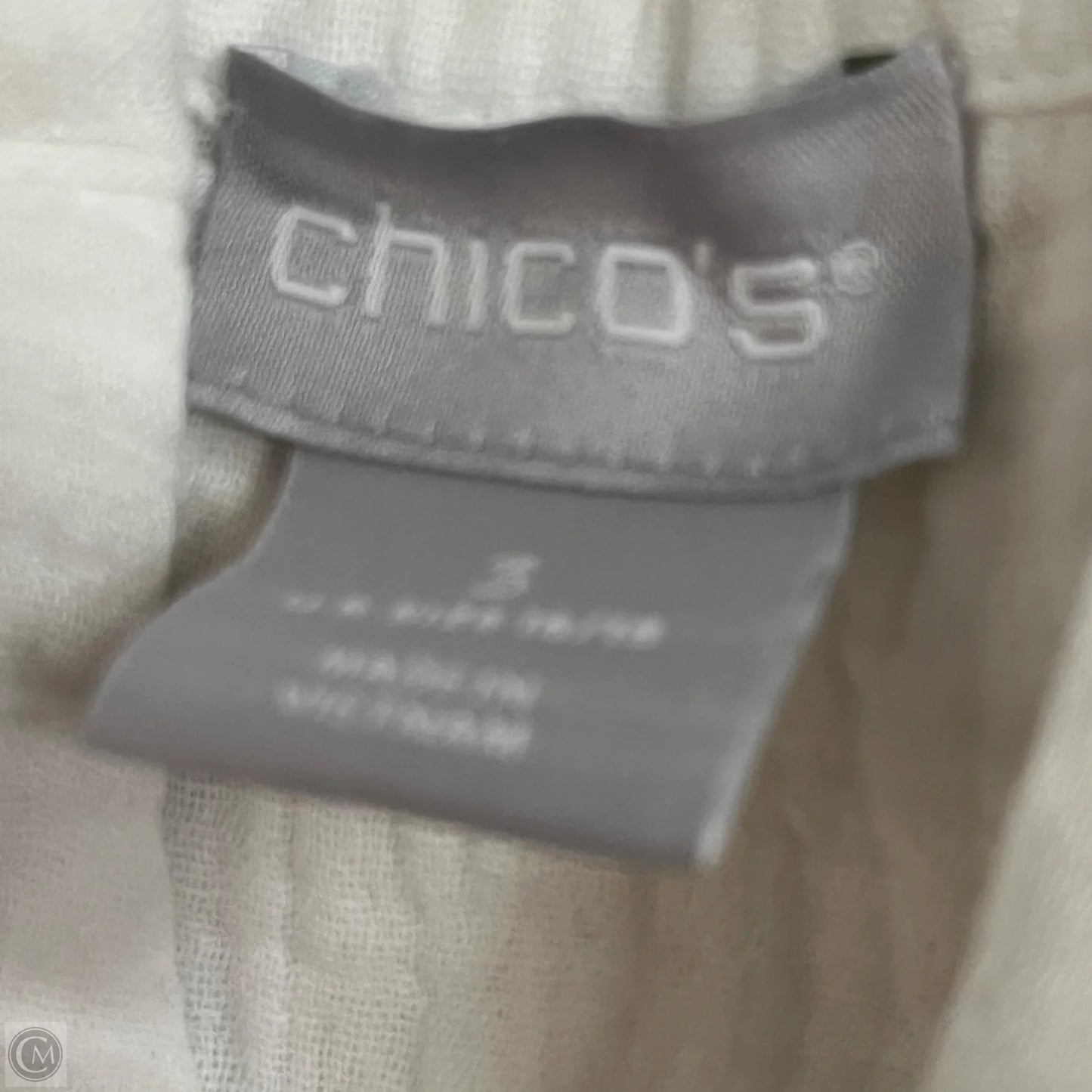 Top 3/4 Sleeve By Chicos In White, Size: Xl