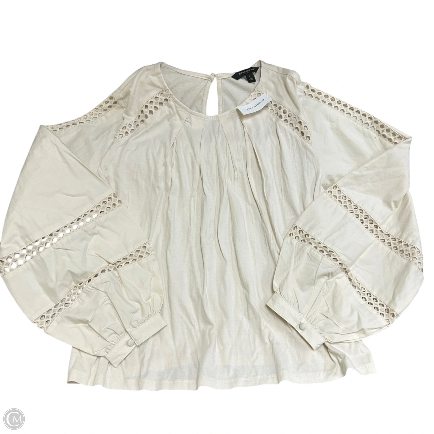 Top Long Sleeve By Banana Republic In Tan, Size: L