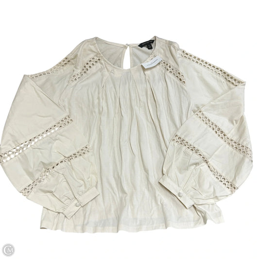 Top Long Sleeve By Banana Republic In Tan, Size: L