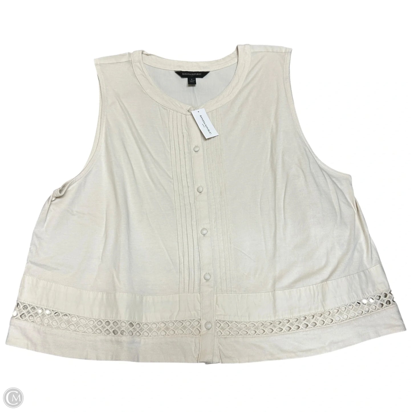 Top Sleeveless By Banana Republic In Tan, Size: L