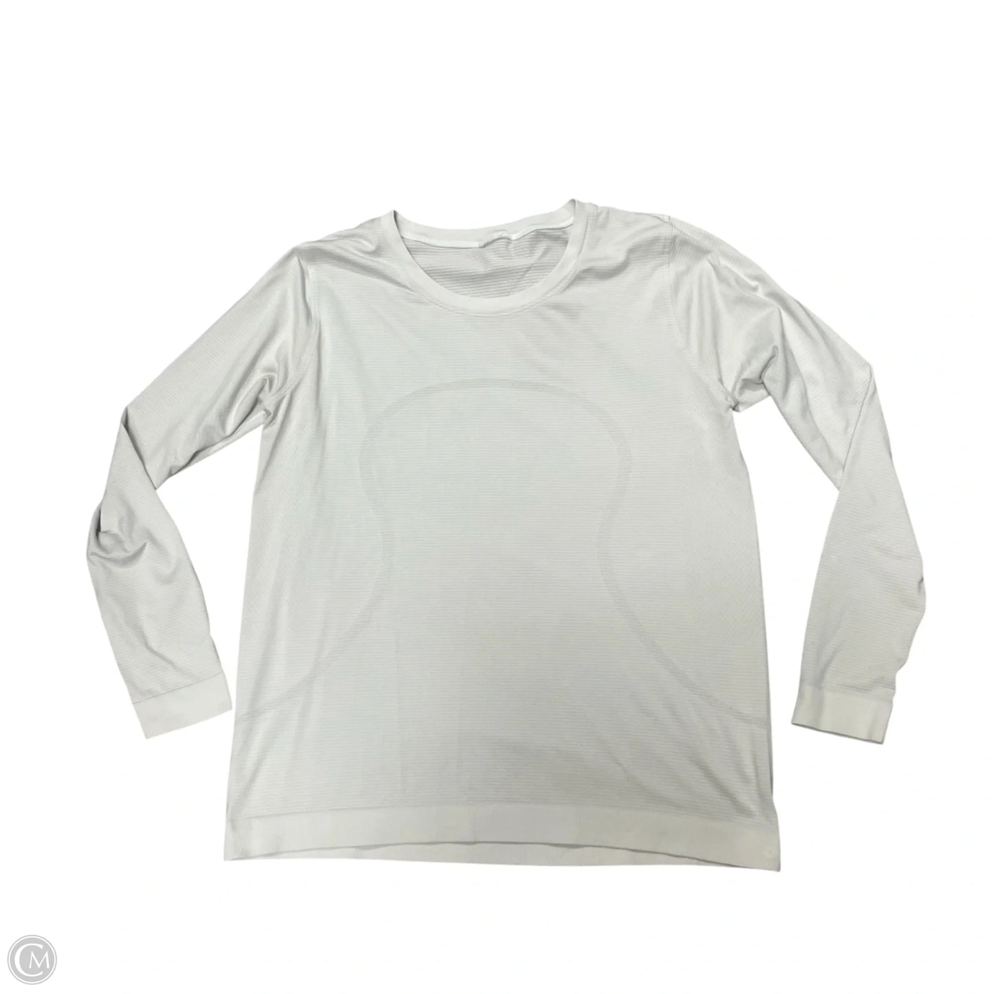 Athletic Top Long Sleeve Crewneck By Lululemon In Grey & White, Size: M