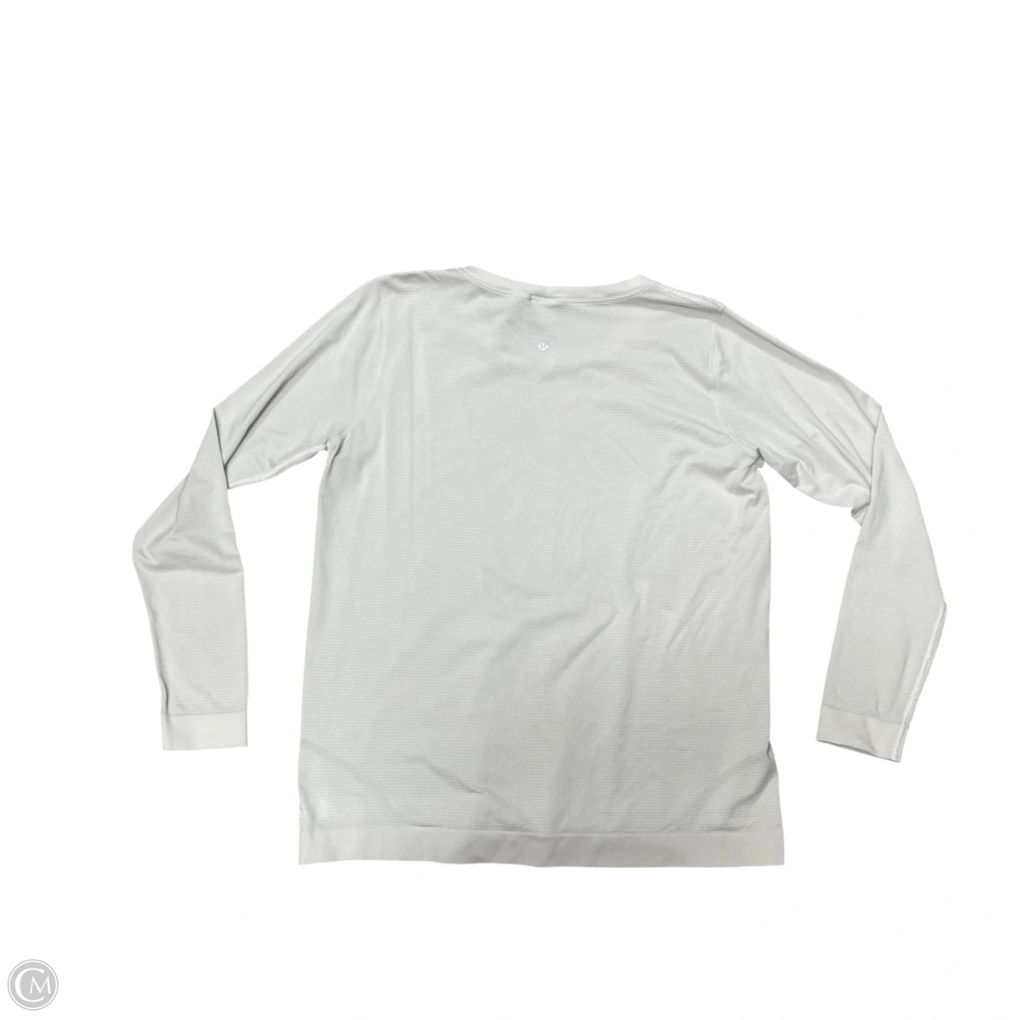 Athletic Top Long Sleeve Crewneck By Lululemon In Grey & White, Size: M