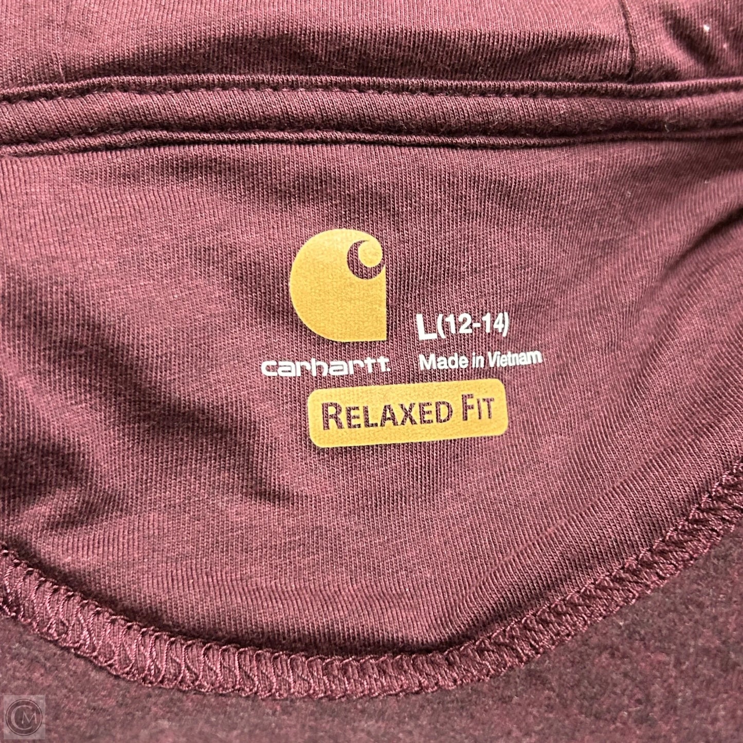 Sweatshirt Hoodie By Carhartt In Maroon, Size: L