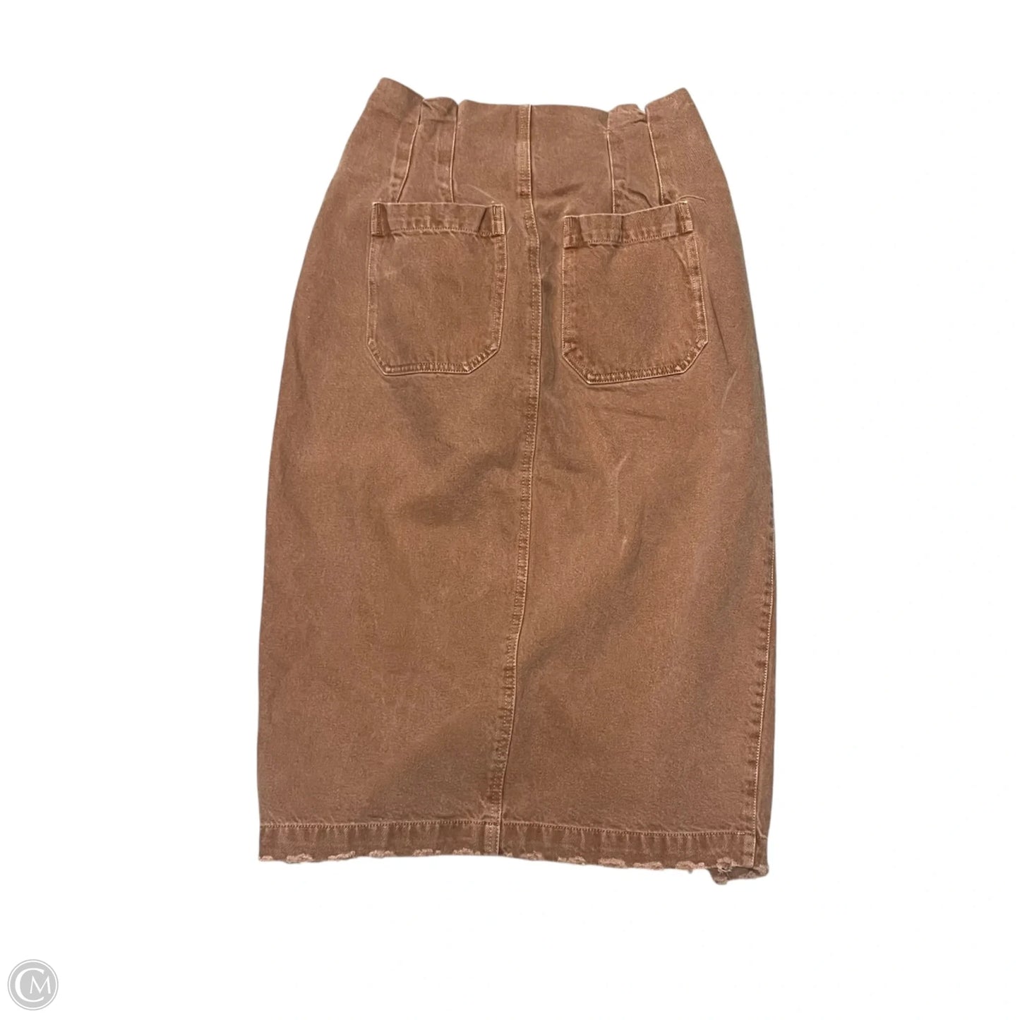 Skirt Midi By Free People In Brown Denim, Size: 4