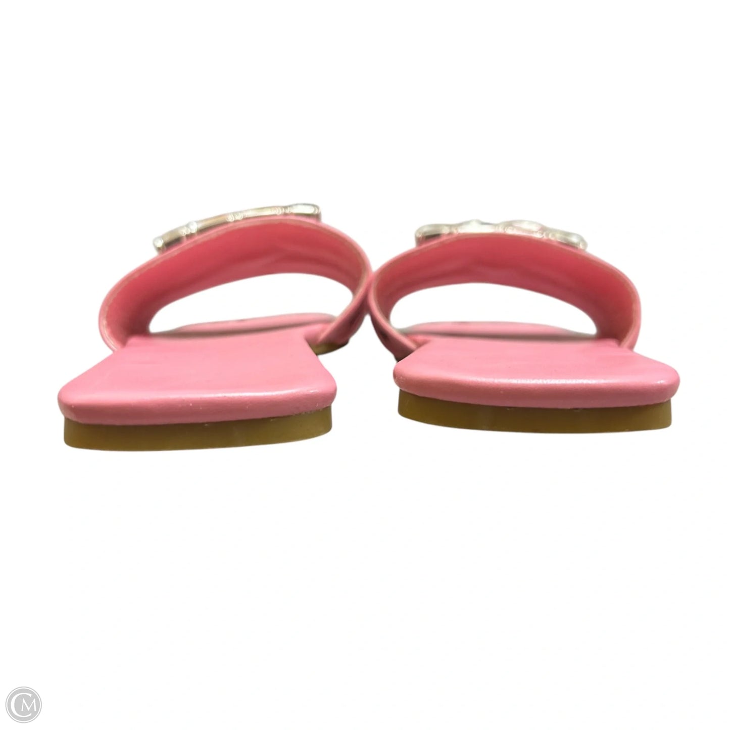 Sandals Flats In Pink & Silver, Size: 5.5