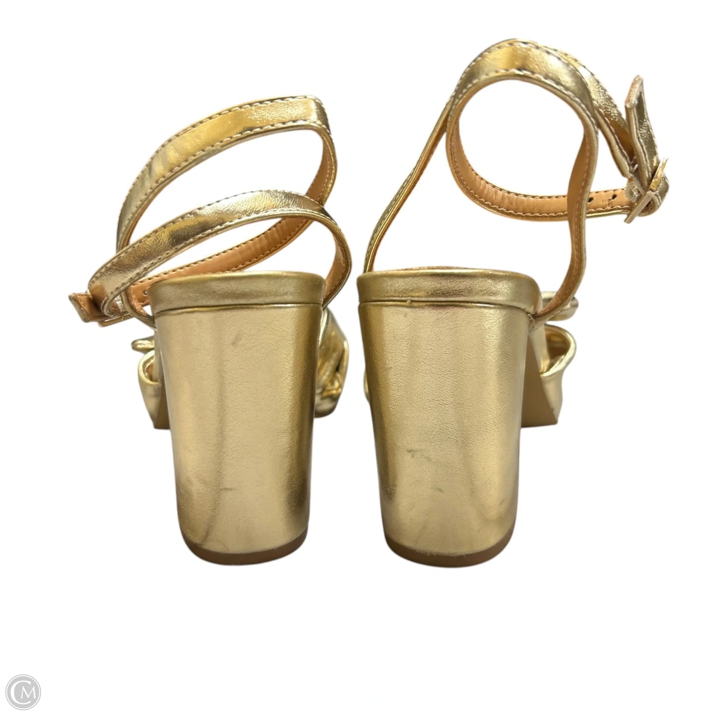 Sandals Heels Block By J. Crew In Gold, Size: 6