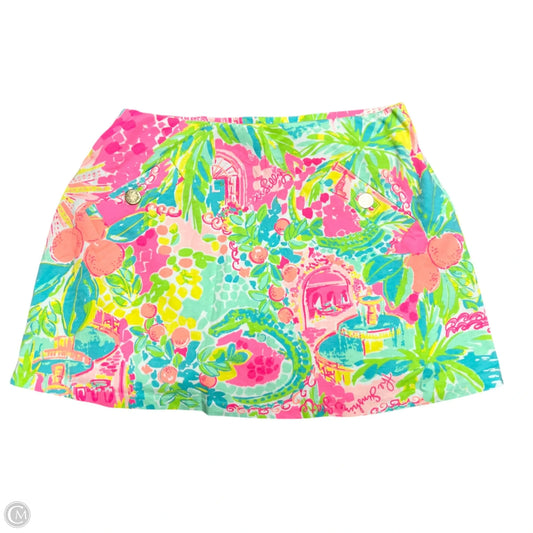 Skort Designer By Lilly Pulitzer In Green & Pink, Size: Xs