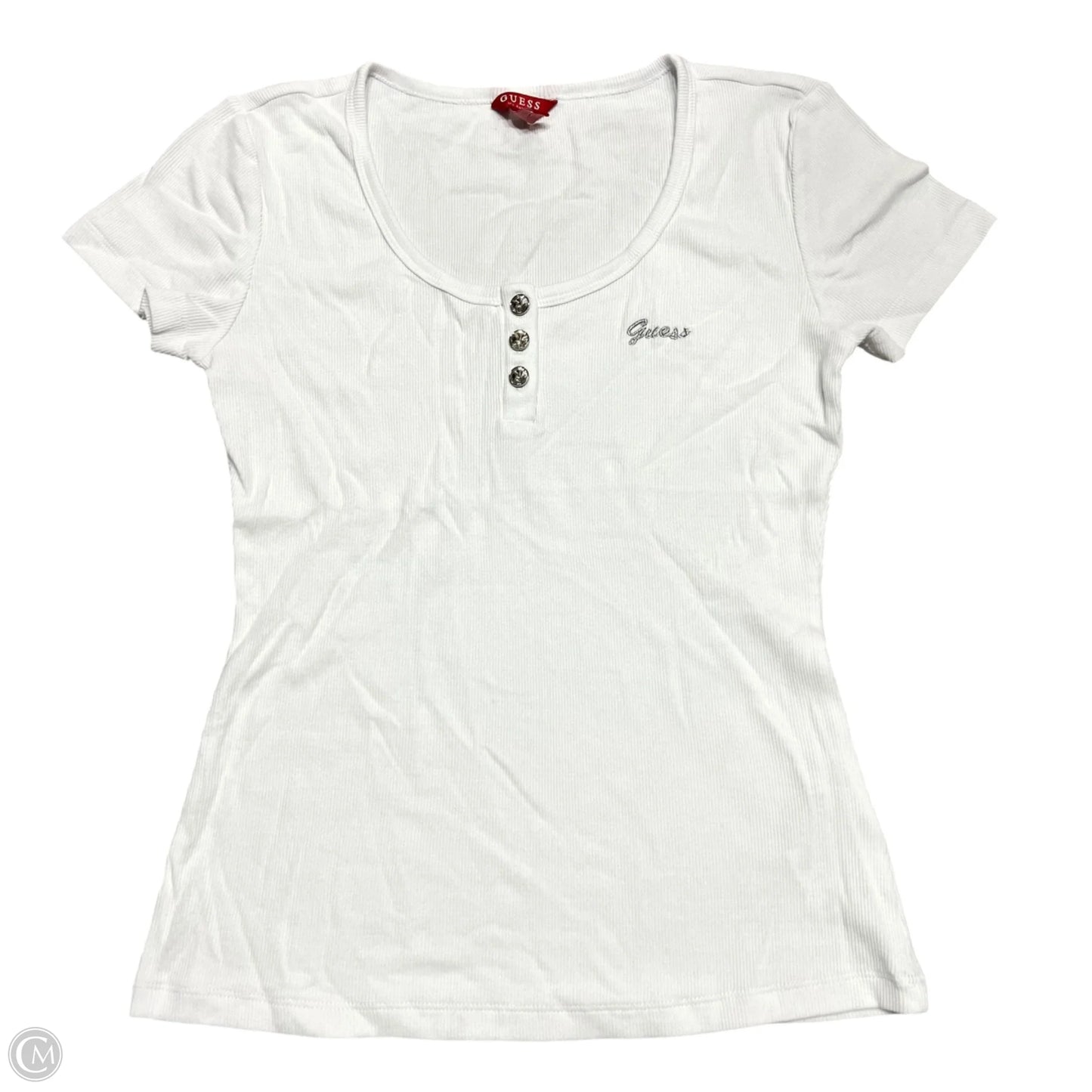 Top Short Sleeve By Guess In White, Size: L