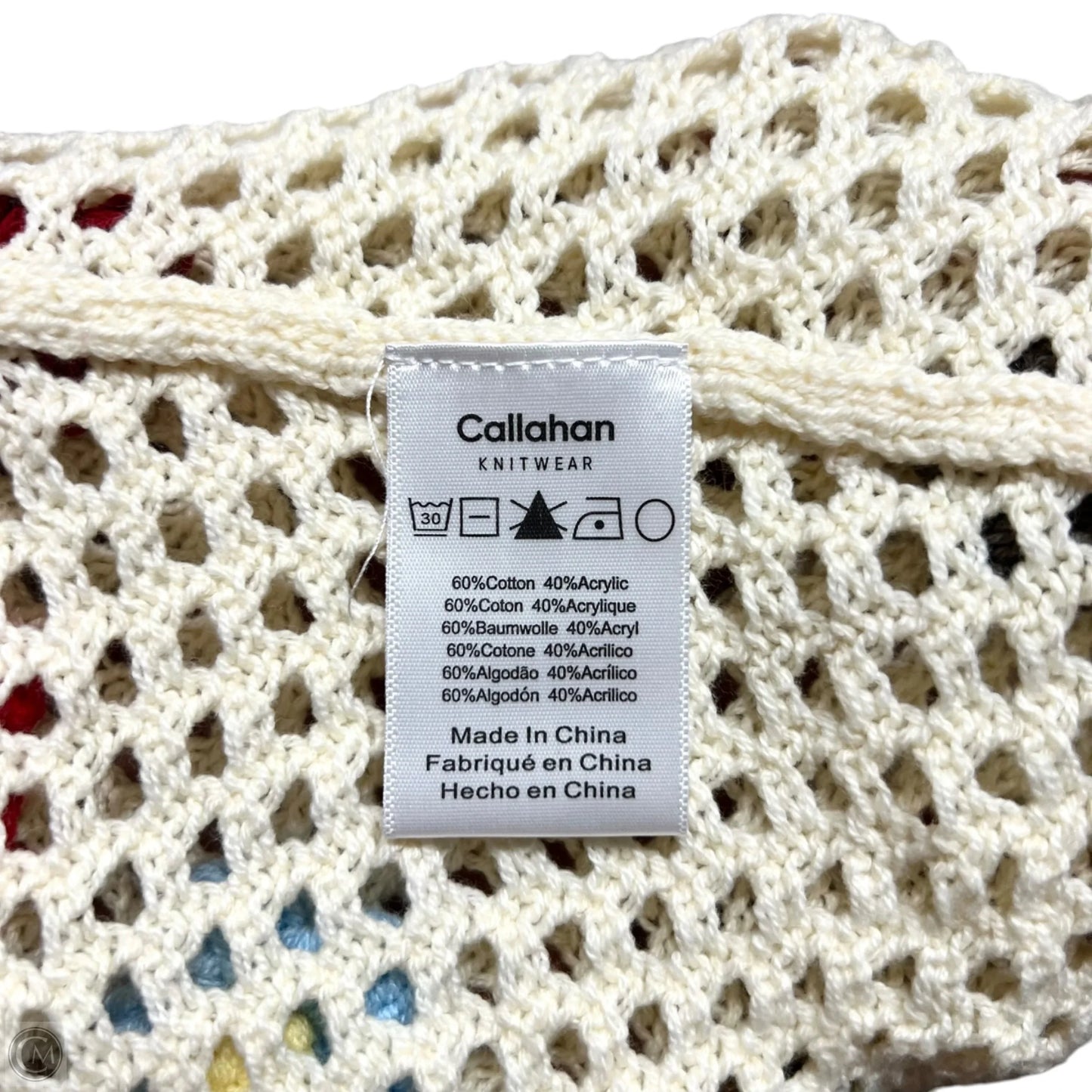Top Sleeveless By Callahan In Cream & Red, Size: Xs