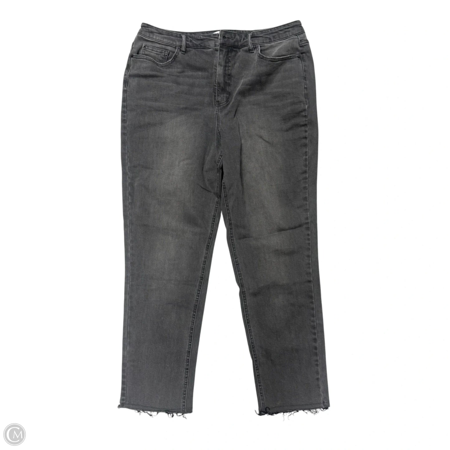 Jeans Straight  In Grey Denim, Size: 14