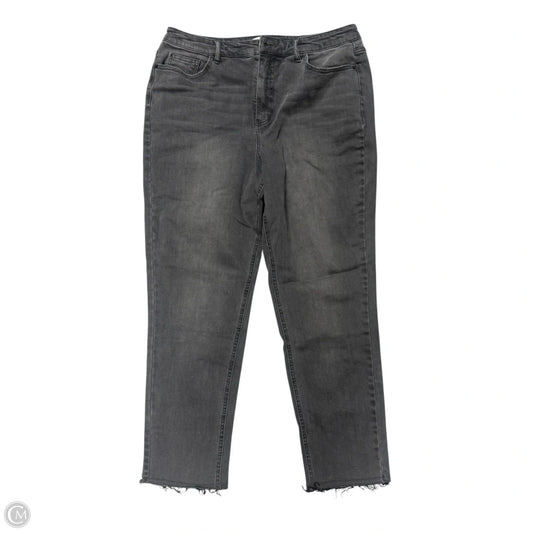 Jeans Straight  In Grey Denim, Size: 14
