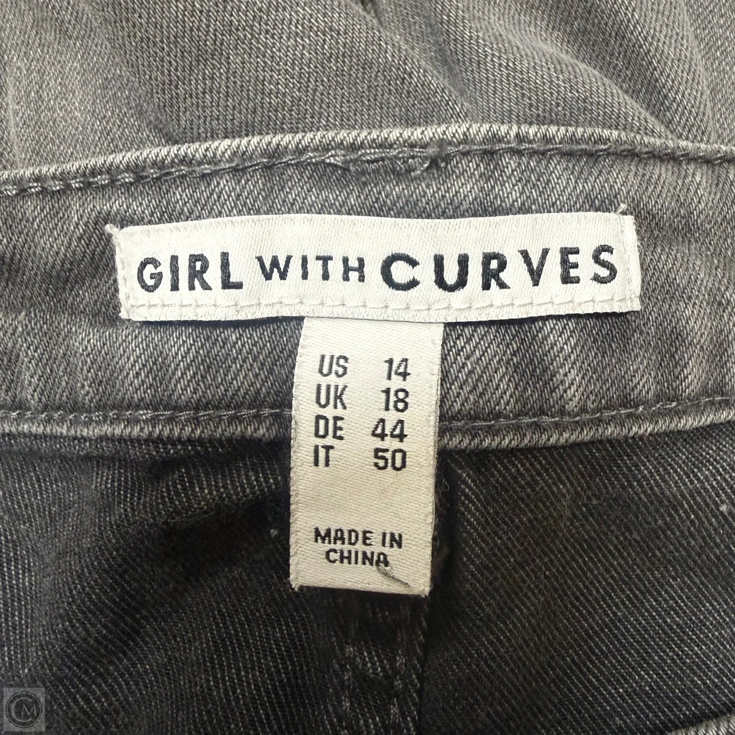 Jeans Straight  In Grey Denim, Size: 14