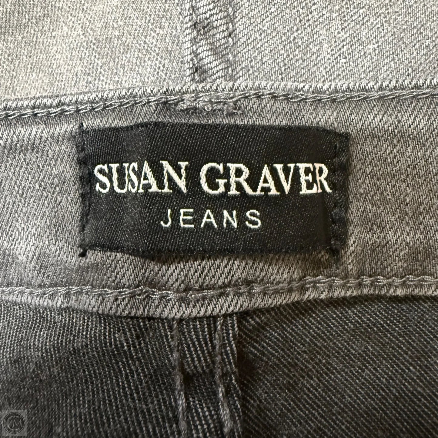 Jeans Straight By Susan Graver In Grey Denim, Size: 14