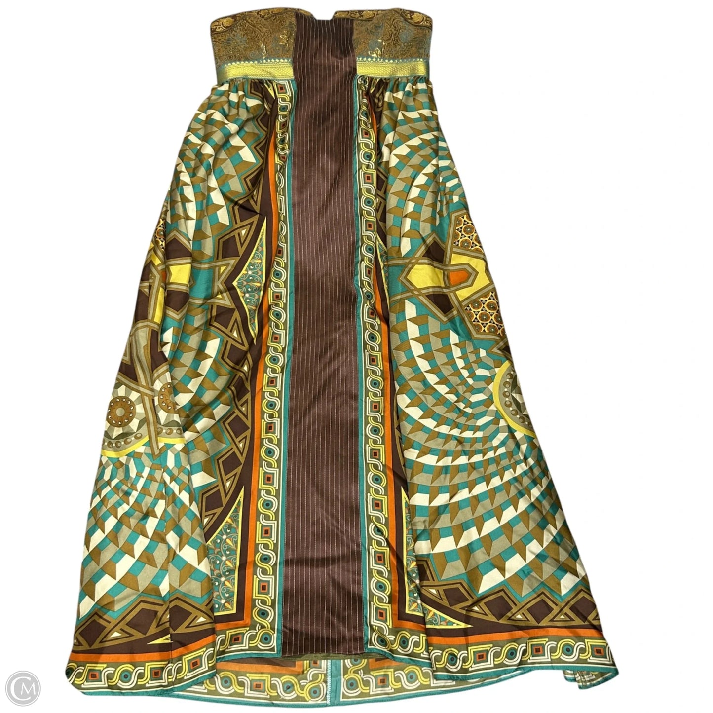 Dress Party Long By Nicole Miller In Gold & Green, Size: Xs