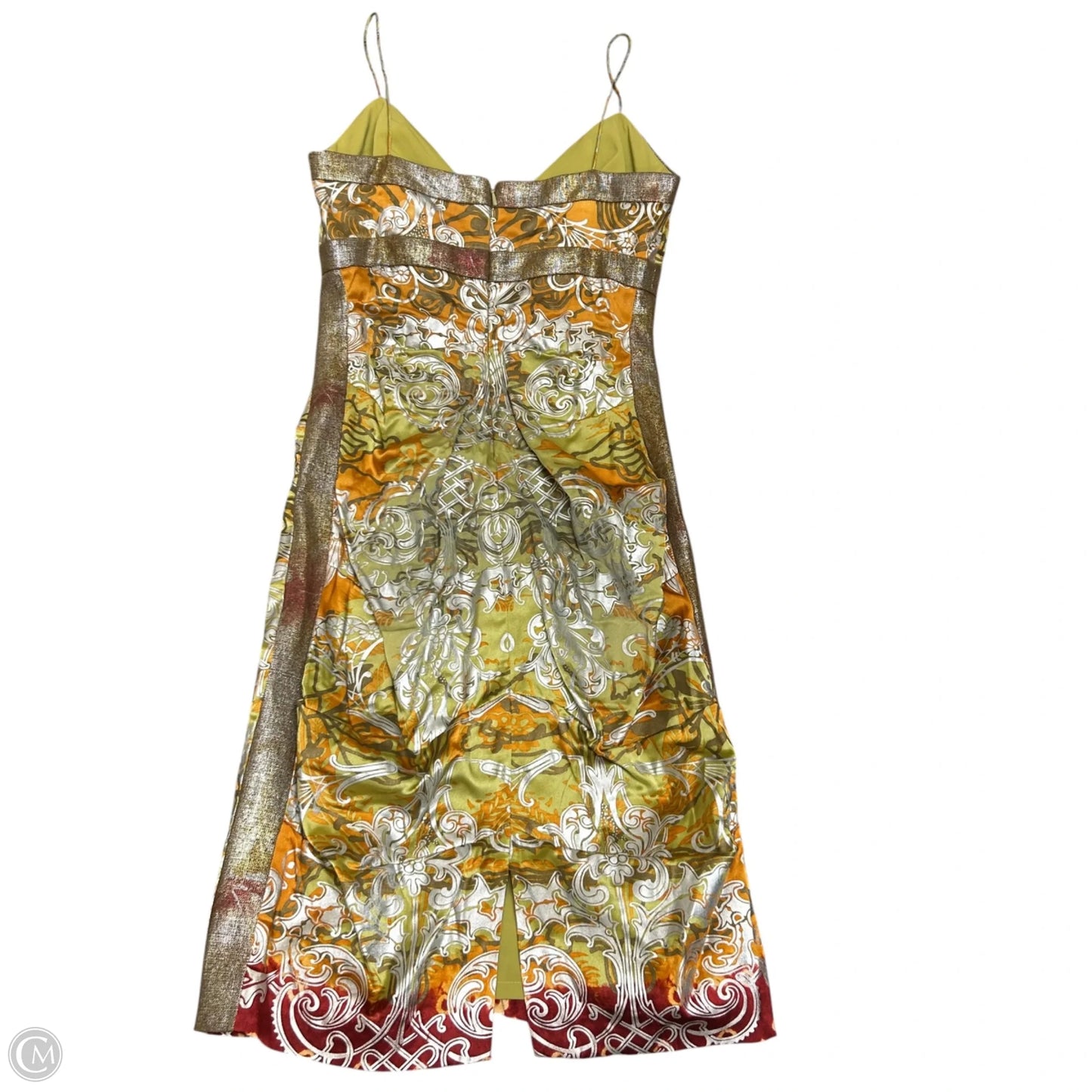 Dress Party Short By Nicole Miller In Green & Orange, Size: S