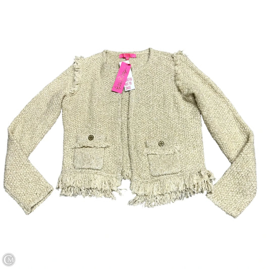 Sweater Cardigan Designer By Lilly Pulitzer In Gold, Size: S