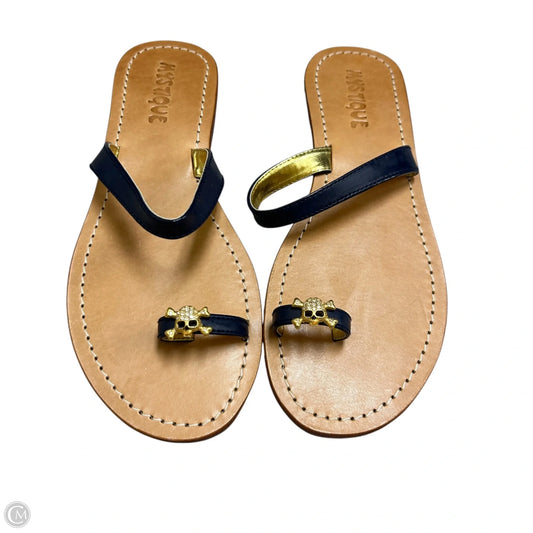 Sandals Flats By Mystique In Blue & Tan, Size: 9