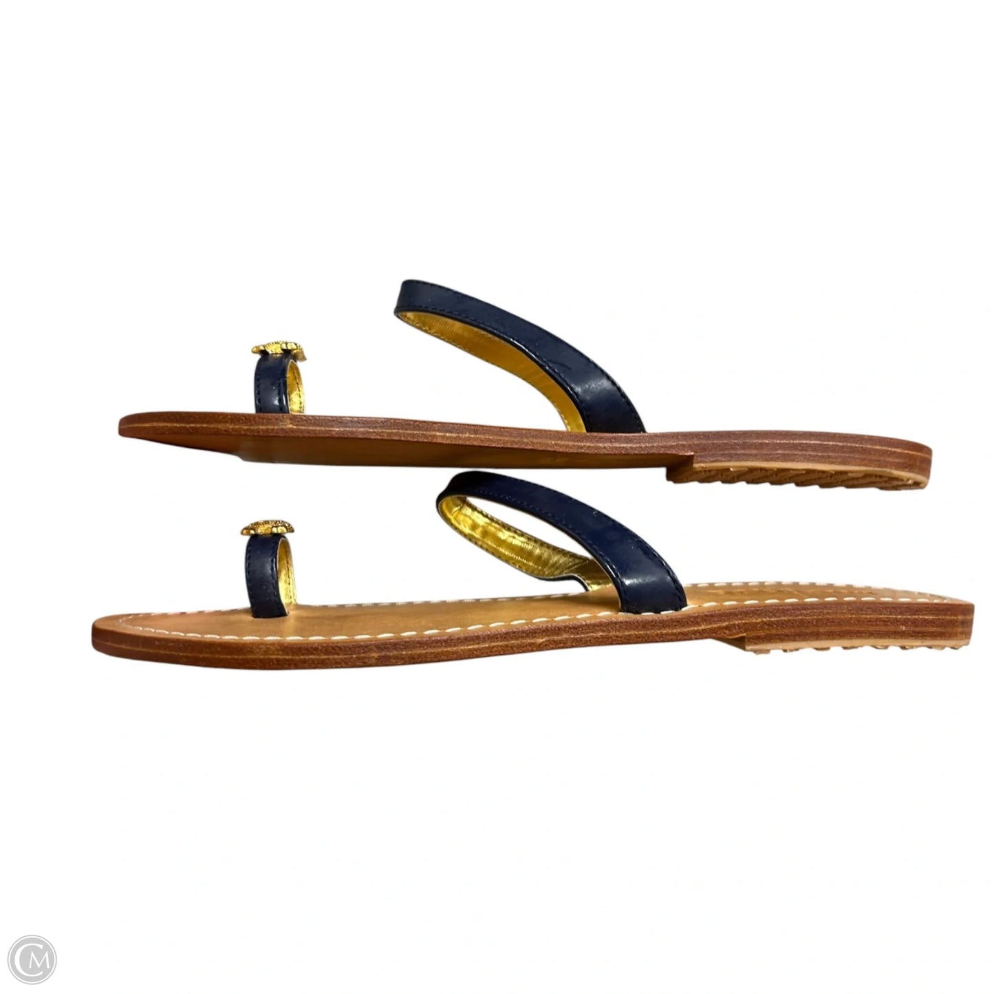 Sandals Flats By Mystique In Blue & Tan, Size: 9