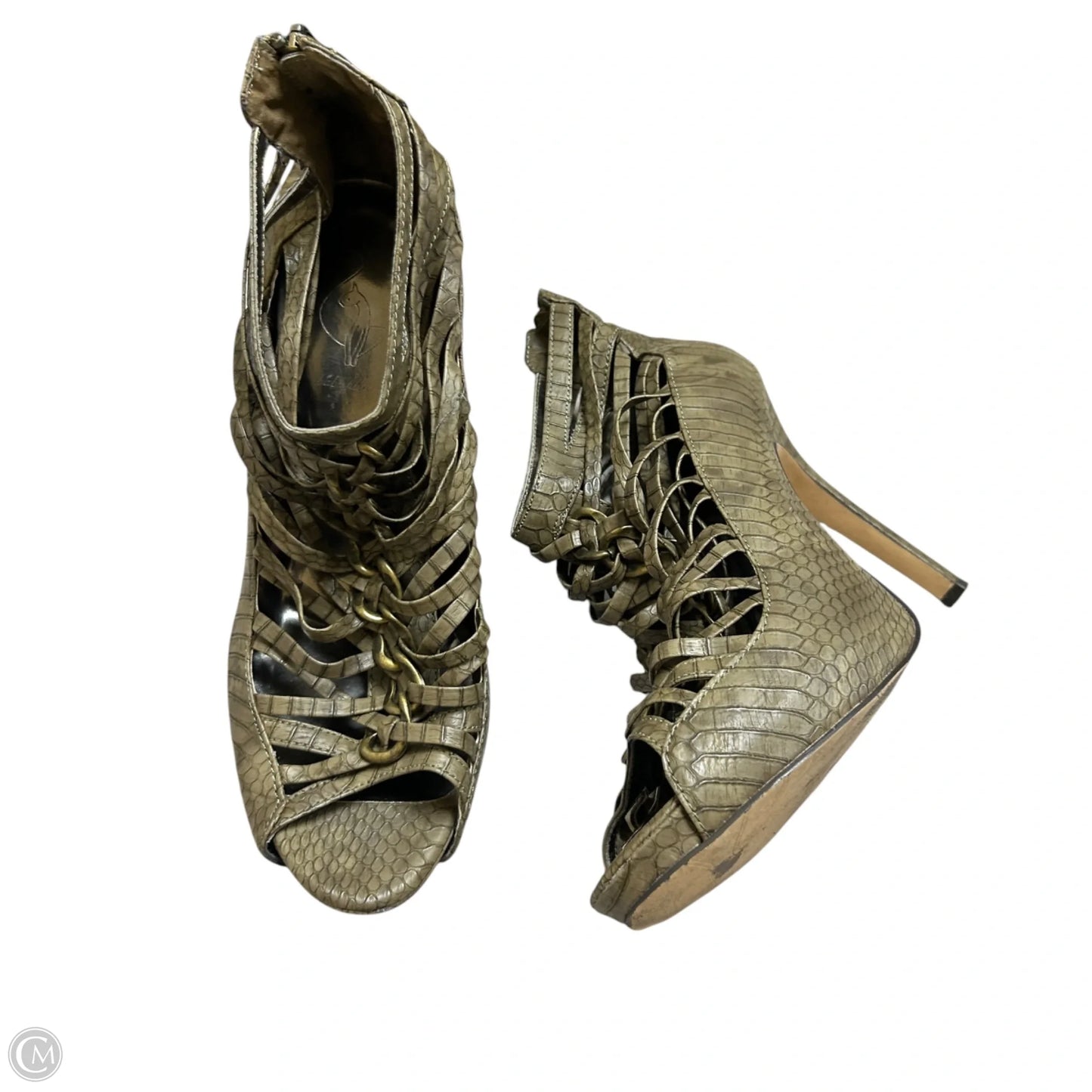 Sandals Heels Stiletto By Baby Phat In Green, Size: 8.5