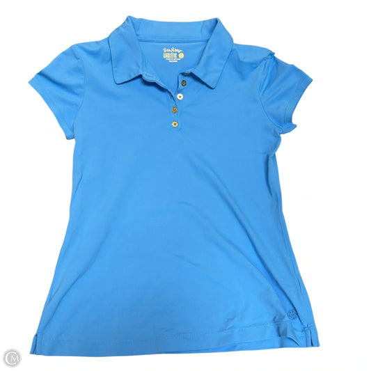 Top Short Sleeve Designer By Lilly Pulitzer In Blue, Size: S
