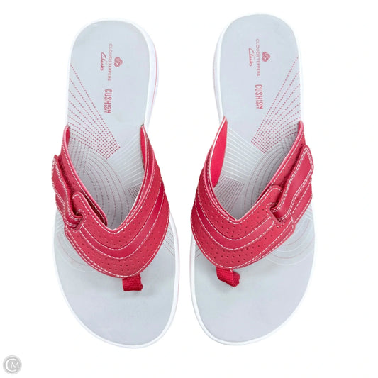 Sandals Flats By Clarks In Red, Size: 8