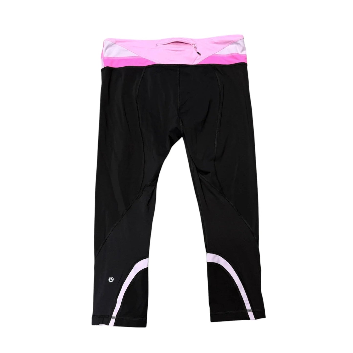 Athletic Leggings Capris By Lululemon In Grey & Pink, Size: 10