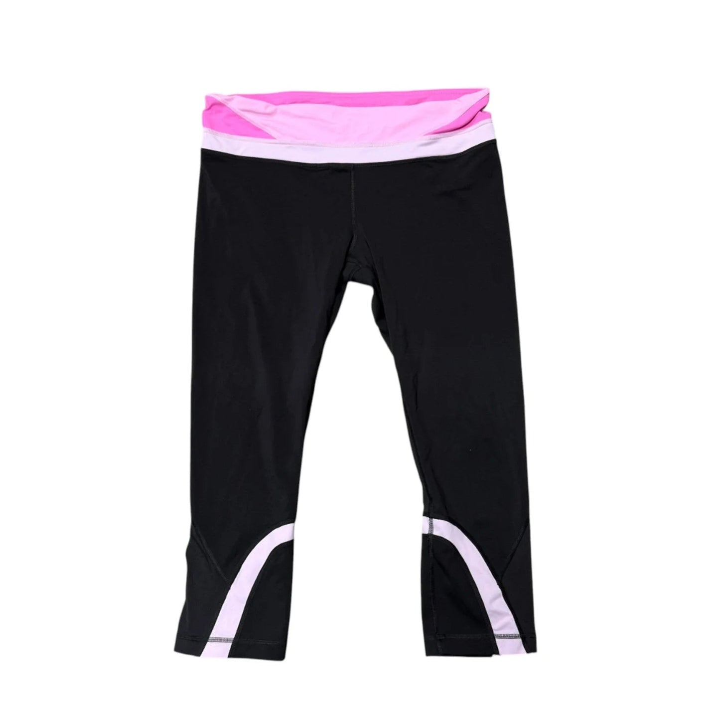 Athletic Leggings Capris By Lululemon In Grey & Pink, Size: 10