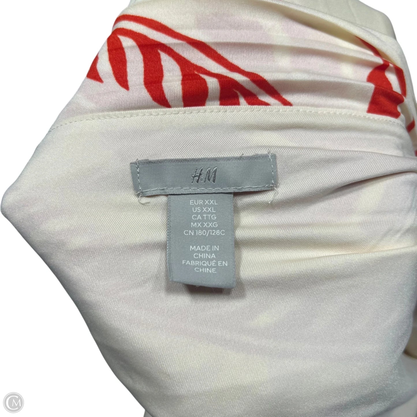 Dress Casual Midi By H&m In Cream & Orange, Size: Xxl