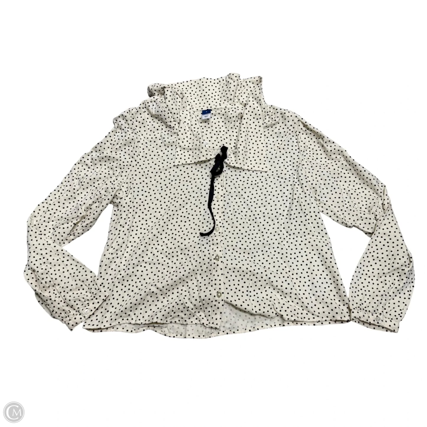 Top Long Sleeve By Old Navy In Black & Cream, Size: S