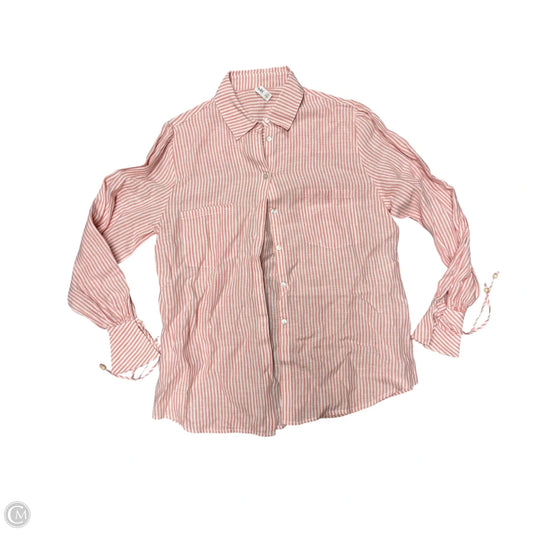 Top Long Sleeve By Kivari In Orange & White, Size: S