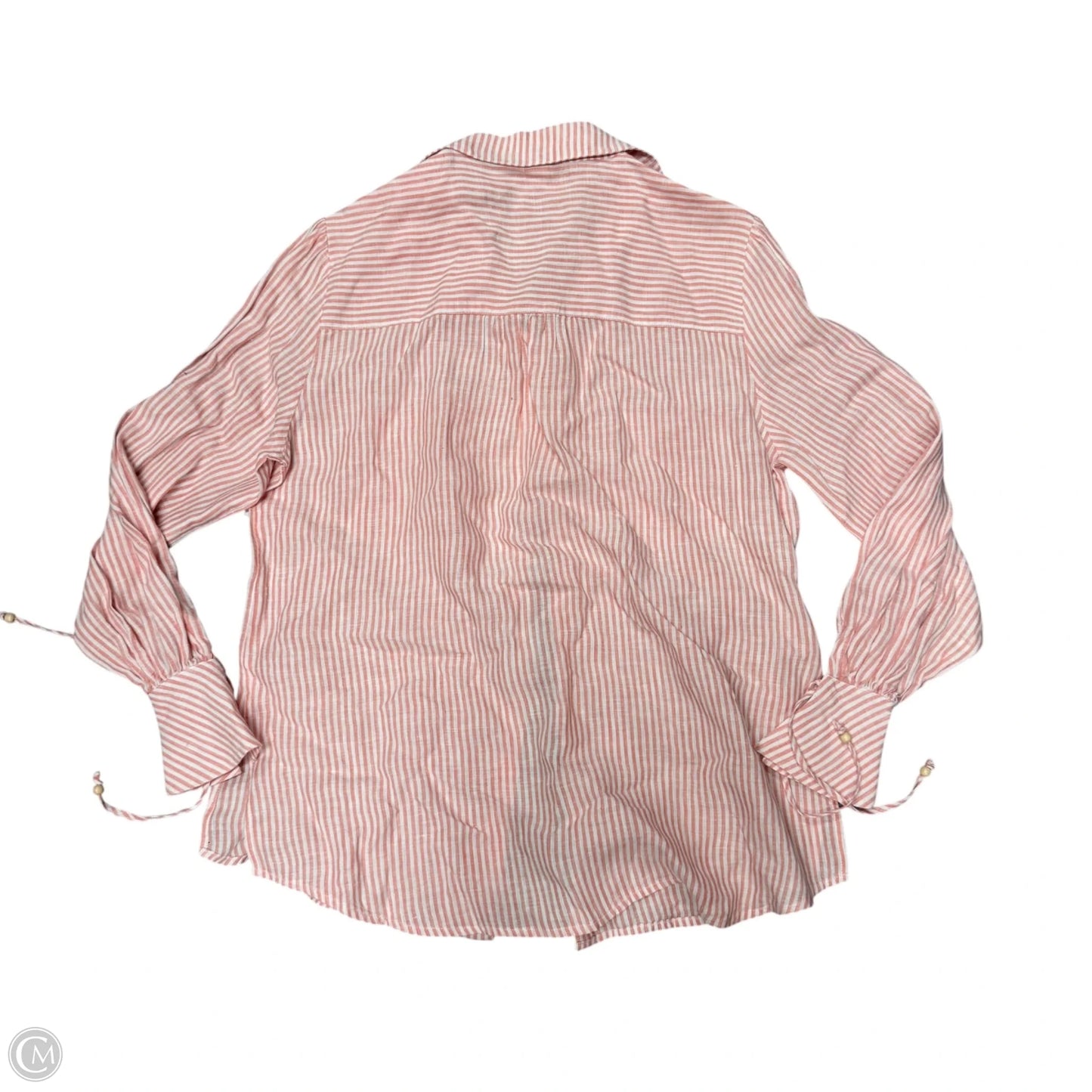 Top Long Sleeve By Kivari In Orange & White, Size: S
