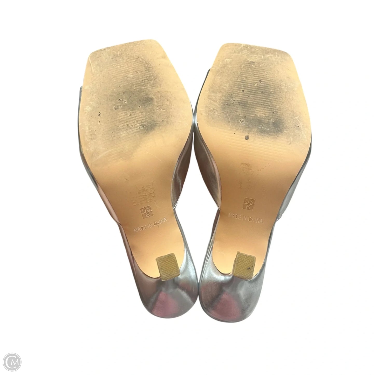 Sandals Heels Kitten By Castamere In Silver, Size: 6