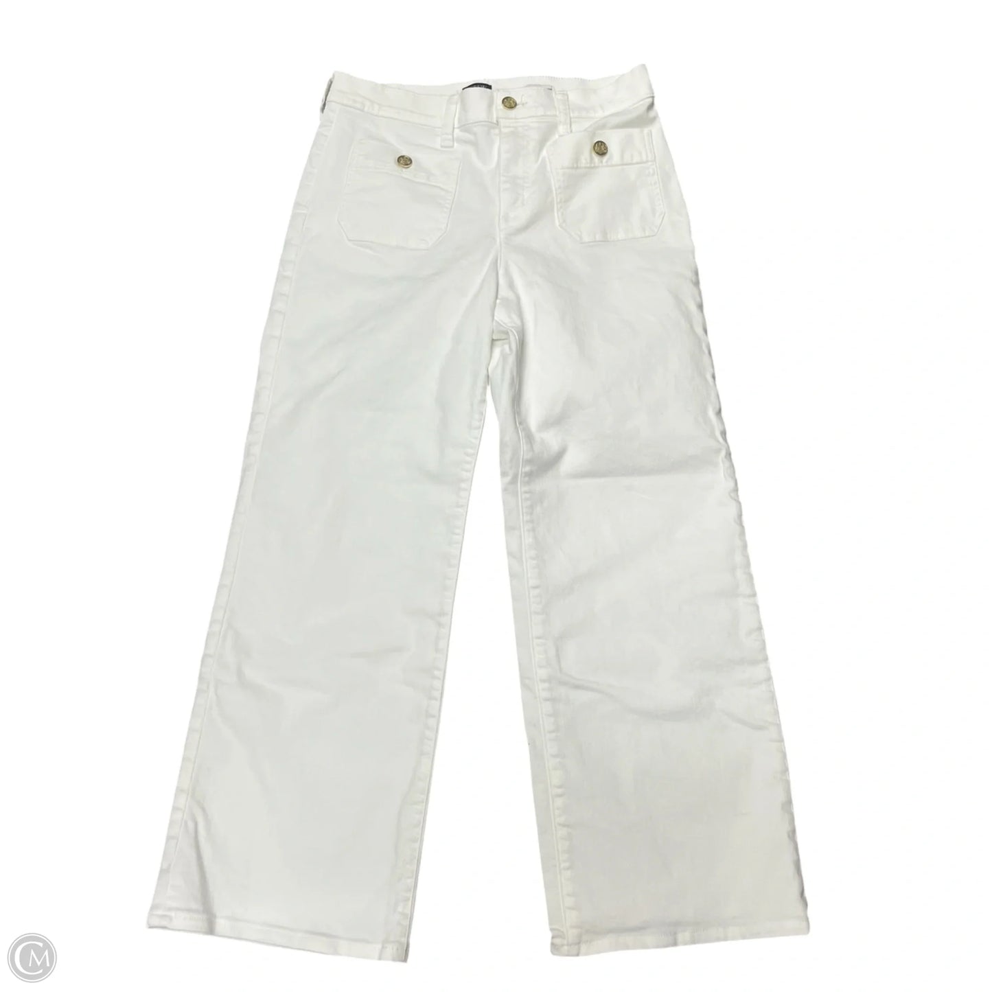 Jeans Wide Leg By J. Crew In Cream Denim, Size: 8