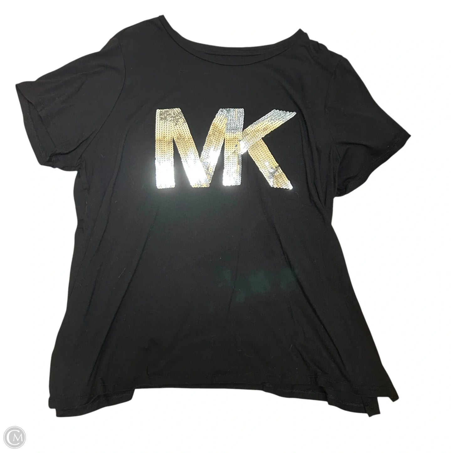 Top Short Sleeve By Michael By Michael Kors In Black & Silver, Size: 2x