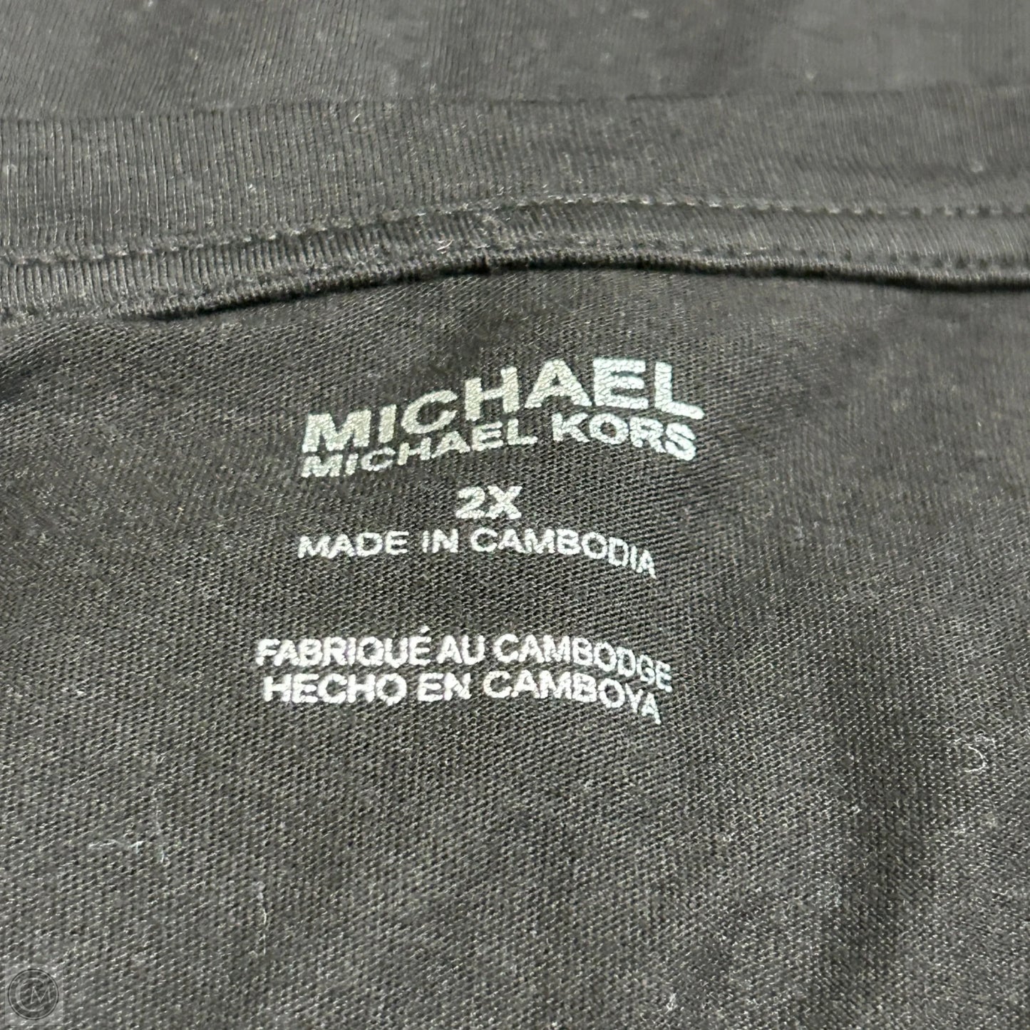 Top Short Sleeve By Michael By Michael Kors In Black & Silver, Size: 2x
