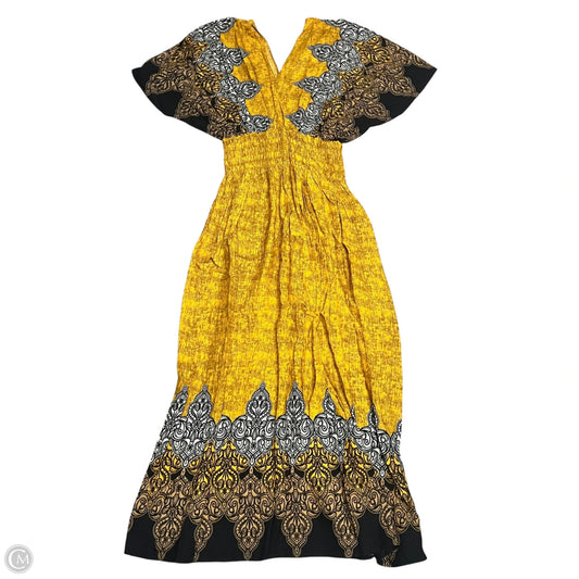 Dress Casual Midi La Marey In Black & Yellow, Size: S