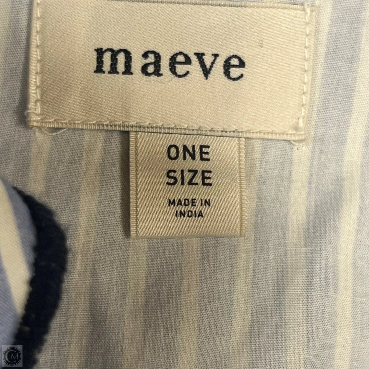 Top Long Sleeve By Maeve In Blue & White, Size: Osfm