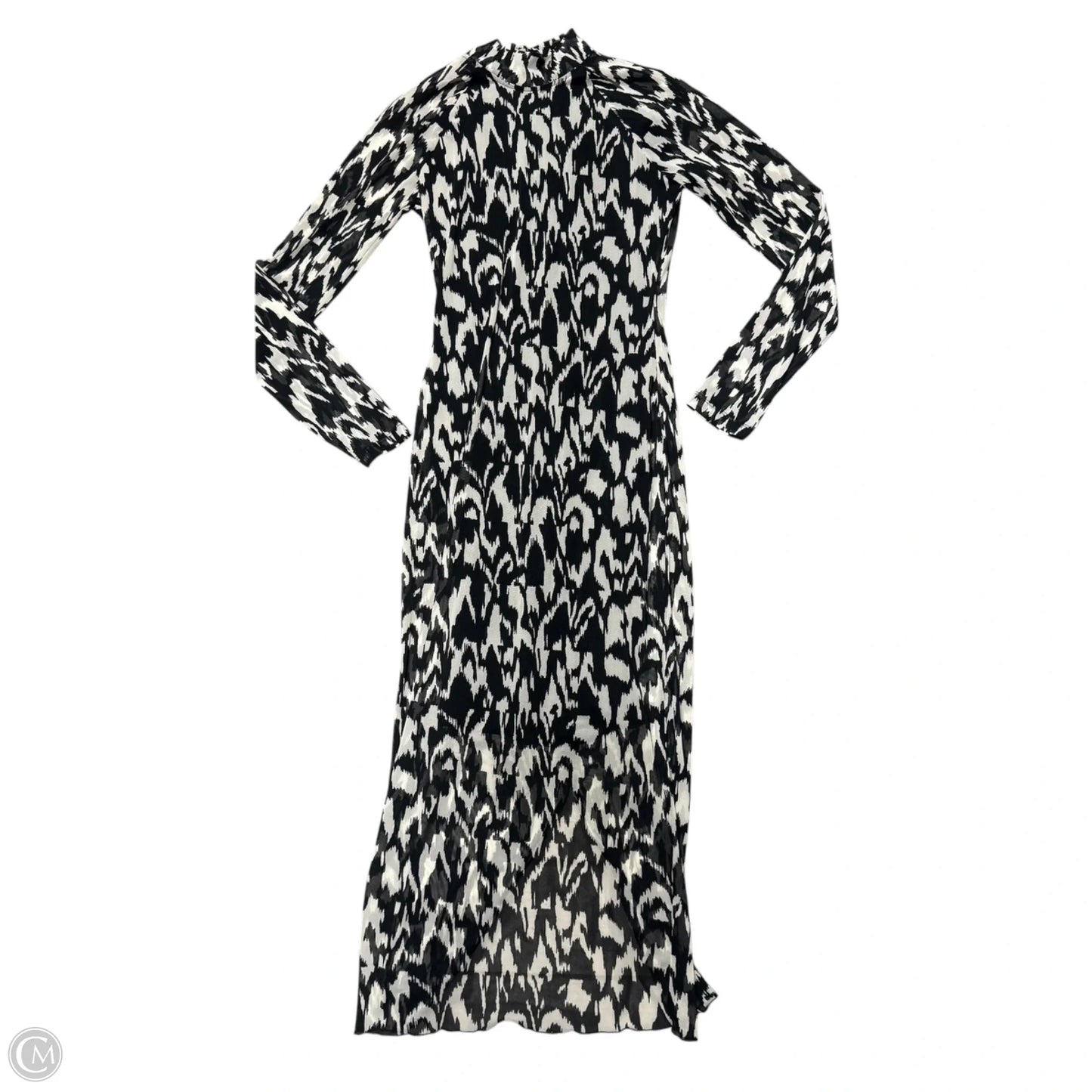 Dress Casual Maxi By Anthropologie In Black & Cream, Size: Xs