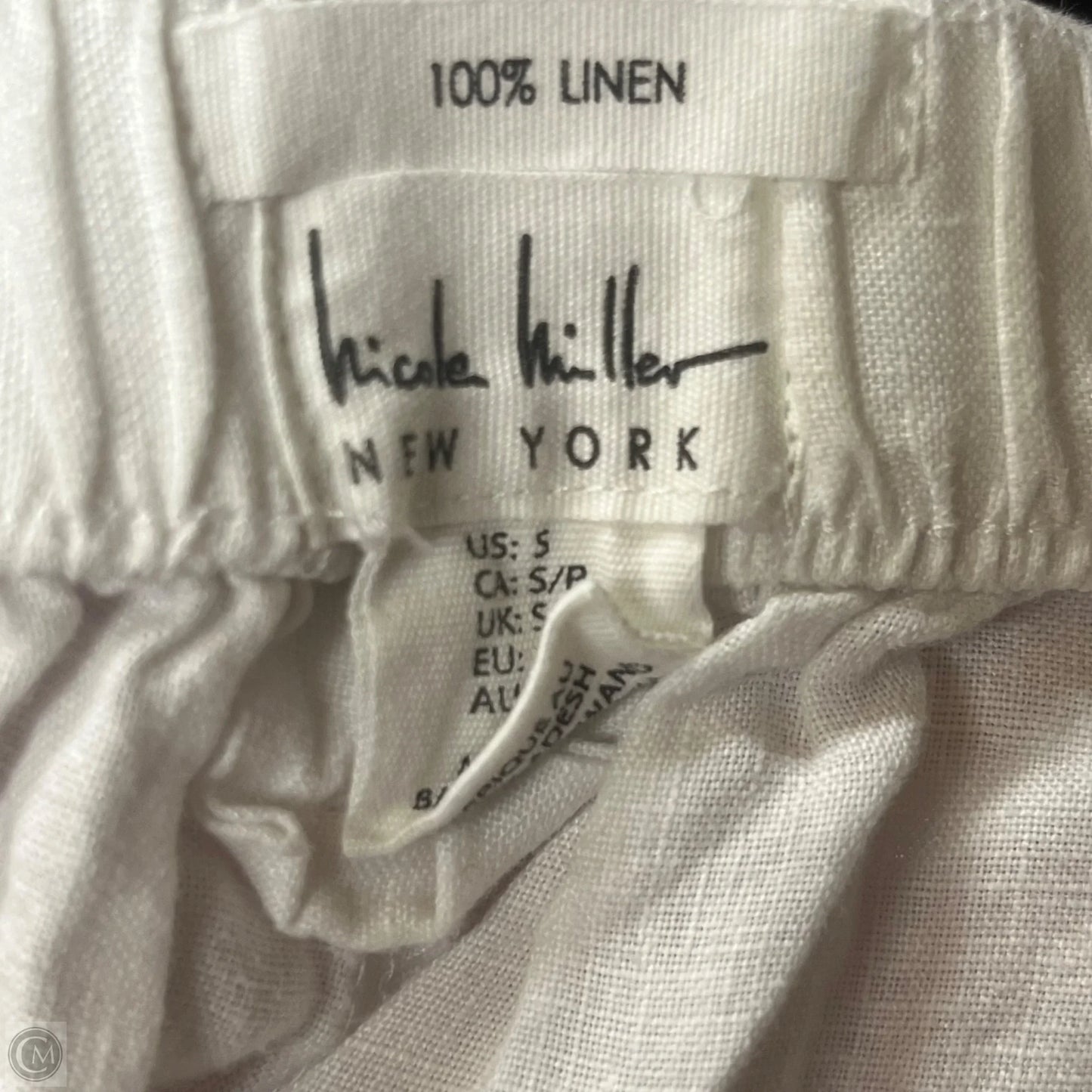 Pants Linen By Nicole Miller In White, Size: 4