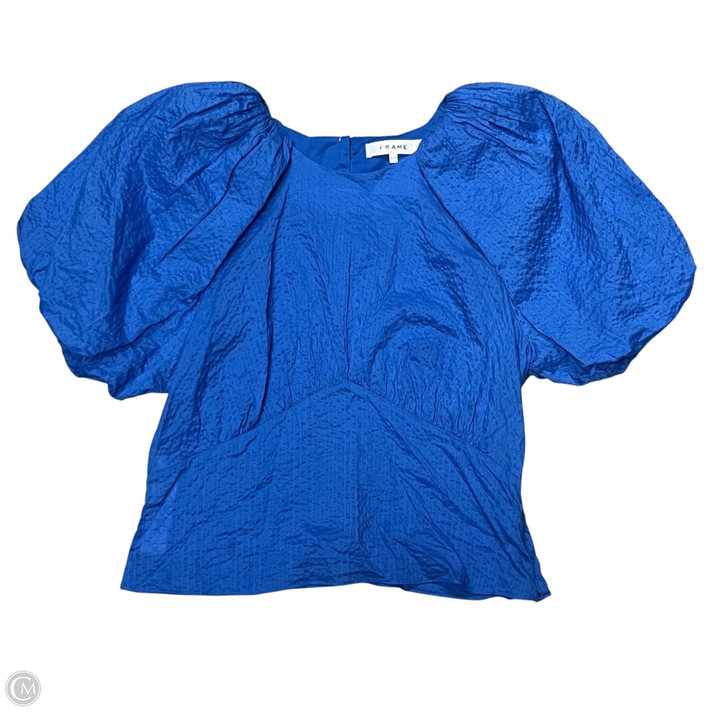 Top Short Sleeve By Frame In Blue, Size: M