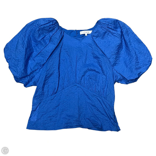 Top Short Sleeve By Frame In Blue, Size: M