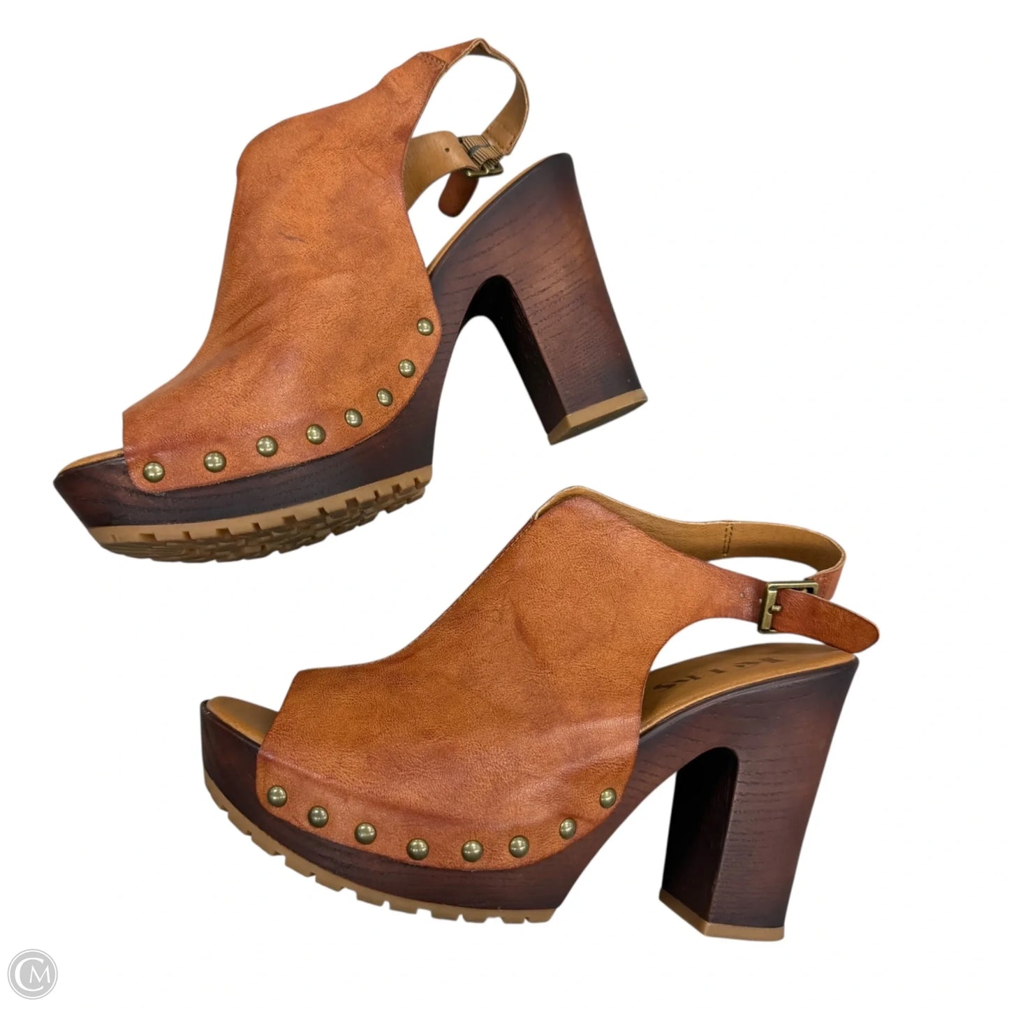 Sandals Heels Block By Korks In Tan, Size: 8